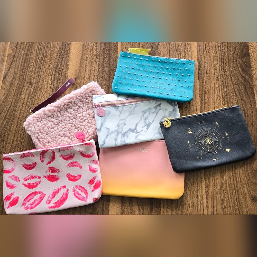 (6) pack of ipsy glam zipper bags, All New!